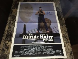 The Karate Kid Ii Signed 1 - Sheet Movie Poster Ralph Macchio Cobra Kai