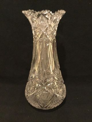 11 IMPORTANT HUGE 14.  5” ABP Brilliant Cut Glass tall Vase 2