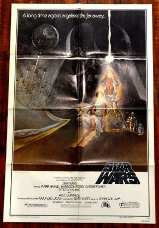 Star Wars Style A Nss 77/21 One - Sheet Folded Movie Poster 27 " X41 " 1977