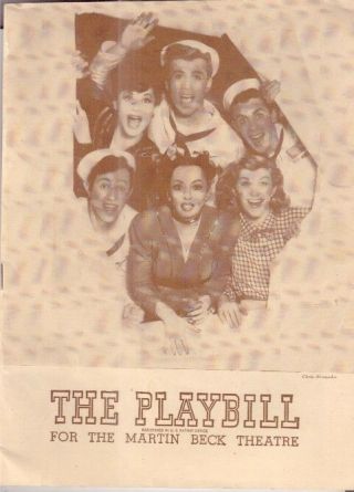The Playbill - On The Town - Martin Beck Theatre 1945 (nancy Walker,  Sono Osato)