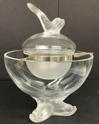 Lalique Caviar Bowl With Fish 2