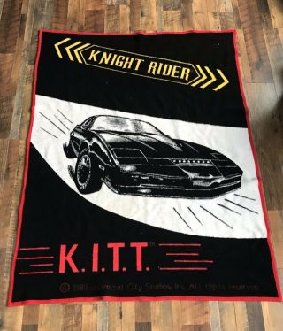 Vintage Knight Rider David Hasselhoff 1989 Kitt Car Soft Blanket Rare Cool