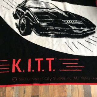 Vintage Knight Rider David Hasselhoff 1989 Kitt Car Soft Blanket Rare Cool 3