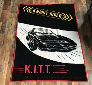 Vintage Knight Rider David Hasselhoff 1989 Kitt Car Soft Blanket Rare Cool 4