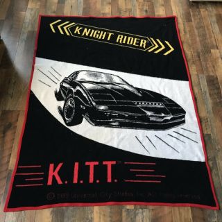 Vintage Knight Rider David Hasselhoff 1989 Kitt Car Soft Blanket Rare Cool 5