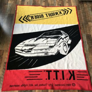 Vintage Knight Rider David Hasselhoff 1989 Kitt Car Soft Blanket Rare Cool 7