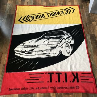 Vintage Knight Rider David Hasselhoff 1989 Kitt Car Soft Blanket Rare Cool 8