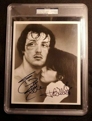 Rocky Sylvester Stallone Talia Shire 8x10 Autographed Photo Psa.  Look