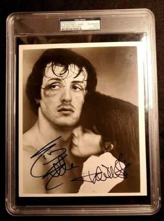 ROCKY SYLVESTER STALLONE TALIA SHIRE 8X10 AUTOGRAPHED PHOTO PSA.  LOOK 2