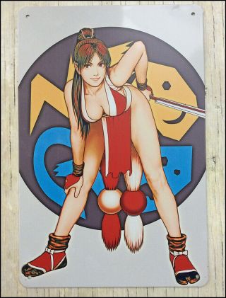 Snk Neo Geo Mai Shiranui Metal Wall Tin Sign Poster Mancave King Of Fighters