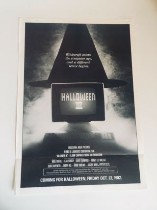 ULTRA RARE Halloween 3 concept Poster SEASON OF THE WITCH John Carpenter CULT 2