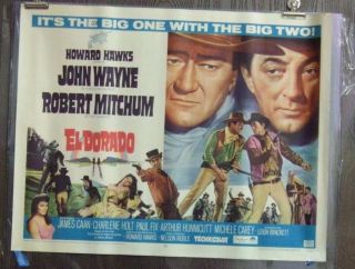 El Dorado 1966 Single Sided 28 " X22 " Movie Poster John Wayne / Mitchum