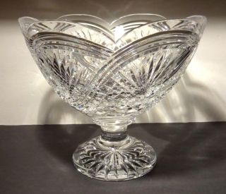 Rare Vintage Waterford Crystal Master Cutter Centerpiece Pedestal Bowl 10 7/8 "