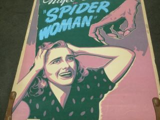 1943 Vintage SPIDER WOMAN advertising lobby Movie poster 40 x 60 3
