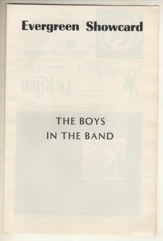 " The Boys In The Band " 1968 Playbill Off - Broadway Cliff Gorman