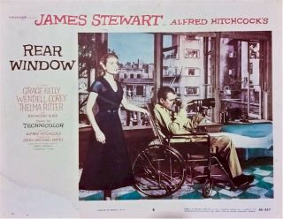 Rear Window,  James Stewart,  1954,  Lobby Card Leg Cast Spying