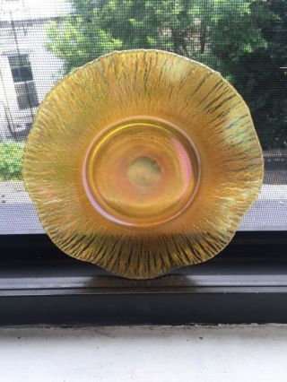 Signed L C T Favrile 1263 Art Glass Iridescent Gold Onion Skin Tiffany Studios