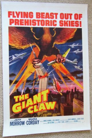 Giant Claw 1957 1sht Movie Poster Linen Ex