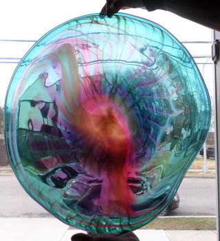 Paladino Hansen Massive Freeform Blown Art Glass Bowl Wall Sculpture Signed 3