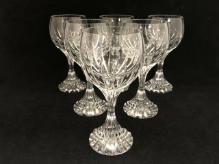 Set Of 6 Baccarat France Crystal 6 3/8 " Massena Wine Goblet Glasses