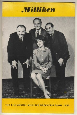 Milliken Breakfast Show Program 1965 Jack Cassidy,  Nancy Dussault,  Lou Jacobi