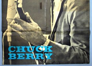 CHUCK BERRY - rare vintage 1960s French Fontana promo poster SIGNED 3