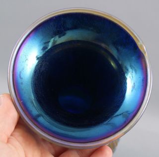 Early 20thC Antique Hand Blown Loetz Cobalt Norma Art Glass 3 - Handle Vase 11
