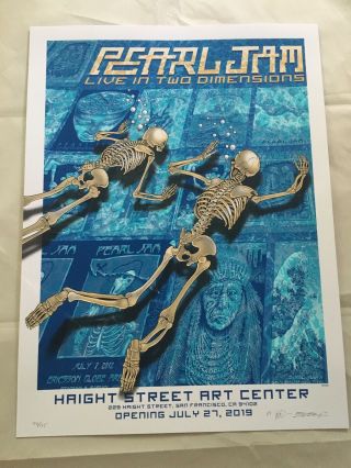 Pearl Jam Live In Two Dimensions Opening And Closing Posters Emek S/n Haight