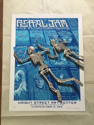 Pearl Jam Live In Two Dimensions Opening and Closing Posters Emek S/N Haight 2