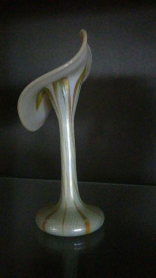 Antique Quezal Pulpit or Pansy Vase.  Steuben / Tiffany Studios Glass Period 5