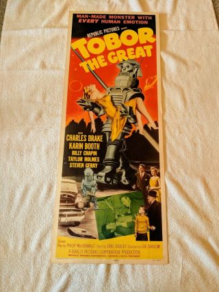 Tobor The Great 1954 Sci Fi Unfolded Insert Poster Rare And