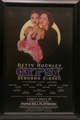 Betty Buckley " Gypsy " Paper Mill 1998 Window Card - - Very Rare Near