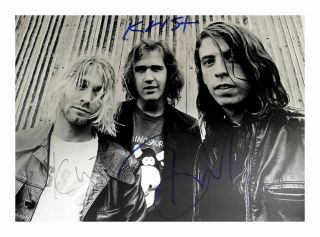 Kurt Cobain And Nirvana Band Signed 8x10 Photo Autographed Withloa