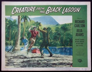 The Creature From The Black Lagoon Monster On Beach 1954 Lobby Card 7 Vg