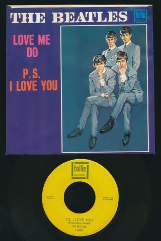 Beatles GREAT ORIG 1964 ' LOVE ME DO ' TOLLIE NEAR PICTURE SLEEVE & 45 2