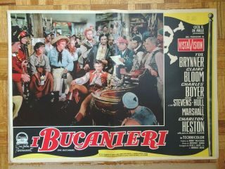 YUL BRYNNER,  CHARLTON HESTON THE BUCCANEER 1958 PARAMOUNT ITALIAN BUSTA SET 10