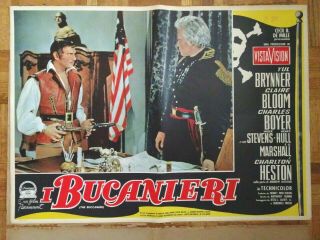 YUL BRYNNER,  CHARLTON HESTON THE BUCCANEER 1958 PARAMOUNT ITALIAN BUSTA SET 12