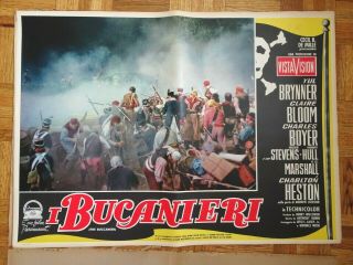 YUL BRYNNER,  CHARLTON HESTON THE BUCCANEER 1958 PARAMOUNT ITALIAN BUSTA SET 3