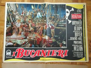 YUL BRYNNER,  CHARLTON HESTON THE BUCCANEER 1958 PARAMOUNT ITALIAN BUSTA SET 4