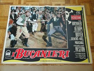 YUL BRYNNER,  CHARLTON HESTON THE BUCCANEER 1958 PARAMOUNT ITALIAN BUSTA SET 9