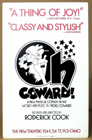 Triton Offers 1972 Off - Broadway Poster Oh Coward Noel Coward Revue