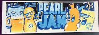 Pearl Jam Concert Poster - Signed Munk One 101/200 - Wrigley 7.  19.  13