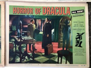 4 Horror of Dracula Lobby Cards (1,  2,  4,  5) 1958 - Peter Cushing/Cristopher Lee - Gd/Ex 10