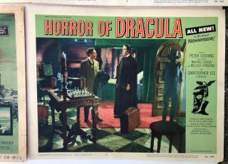 4 Horror of Dracula Lobby Cards (1,  2,  4,  5) 1958 - Peter Cushing/Cristopher Lee - Gd/Ex 2