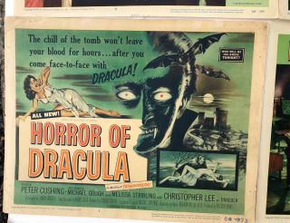 4 Horror of Dracula Lobby Cards (1,  2,  4,  5) 1958 - Peter Cushing/Cristopher Lee - Gd/Ex 3