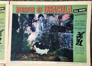 4 Horror of Dracula Lobby Cards (1,  2,  4,  5) 1958 - Peter Cushing/Cristopher Lee - Gd/Ex 5