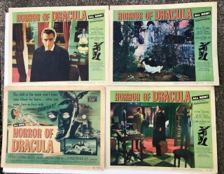 4 Horror of Dracula Lobby Cards (1,  2,  4,  5) 1958 - Peter Cushing/Cristopher Lee - Gd/Ex 7