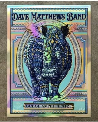 Ben Kwok Bioworkz Dave Matthews Band Foil Gorge George Wa Signed Print Poster