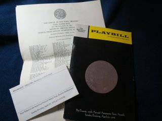 29th Annual Tony Awards Playbill 1972,  Seating Charts,  Ticket Envelope