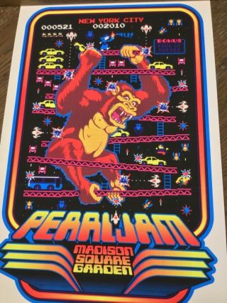 Pearl Jam Tour Poster From York 5/21/2010 Madison Square Garden Donkey Kong